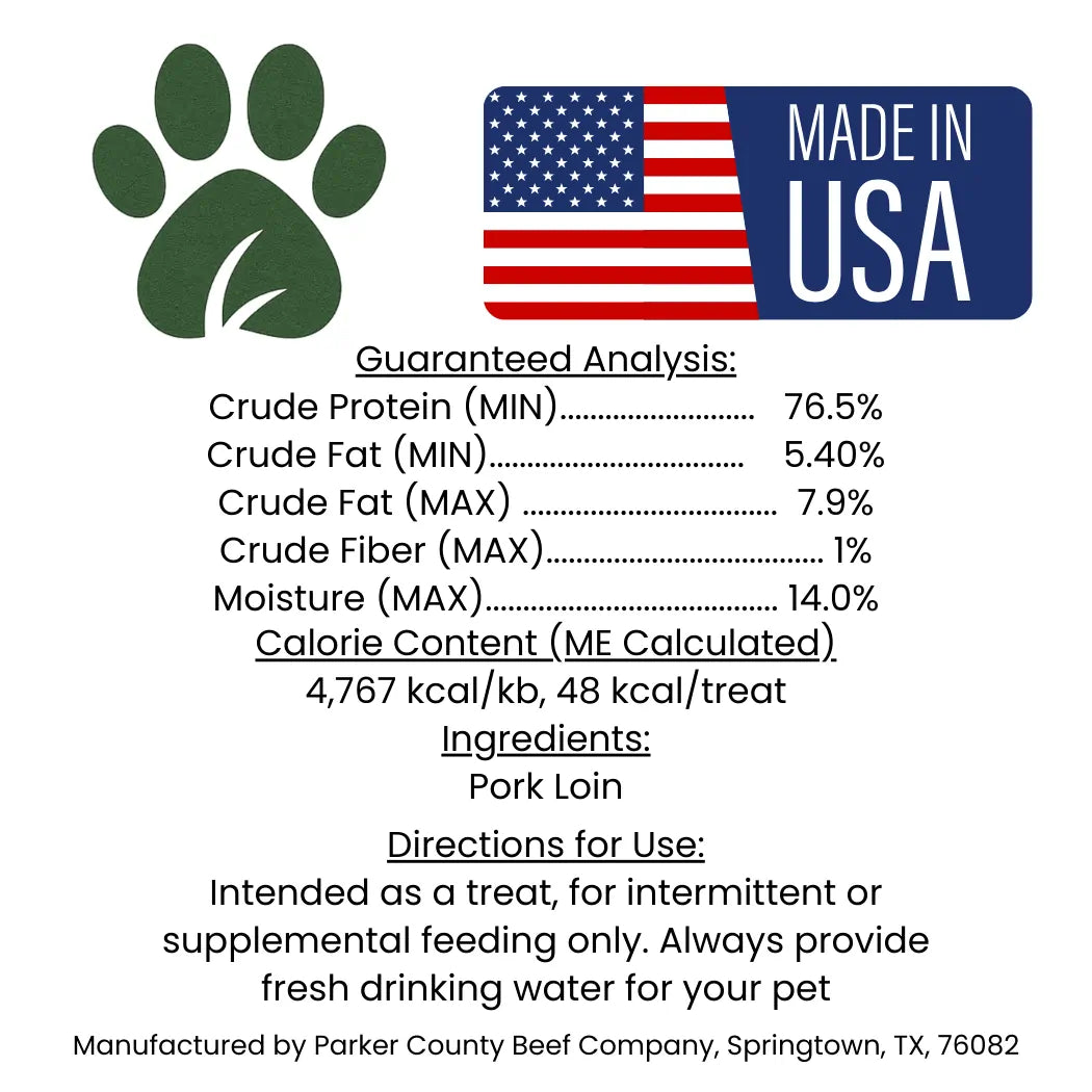 Fed By Nature Pork Loin Dog Treats – Human Grade, Single