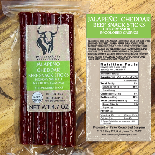 Jalapeno Cheddar Beef Snack Sticks