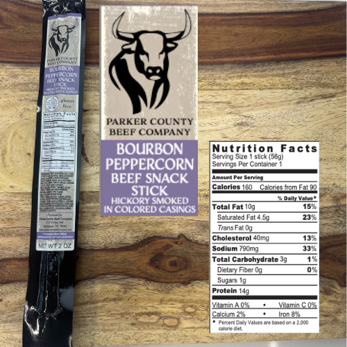 Bourbon Peppercorn Beef Snack Sticks