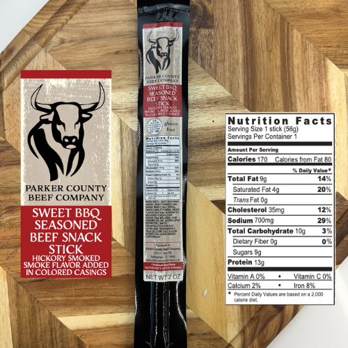 Sweet BBQ Beef Snack Sticks